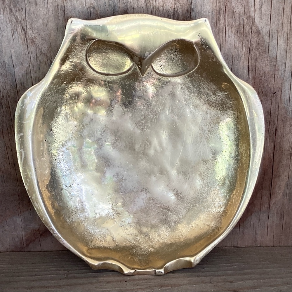 Brass Owl Ashtray/Trinket Dish